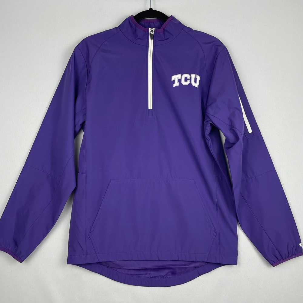 Colosseum TCU Horned Frogs Mens Small Purple Quarter Zip Windbreaker Jacket